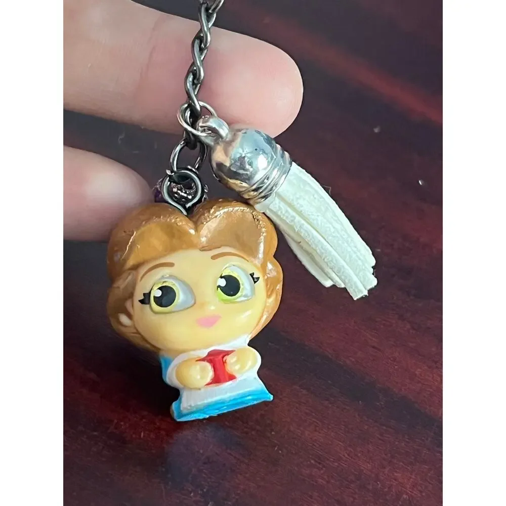 Just Play Disney Princess Keychain Lot Belle Rapunzel Fairy Godmother Tremaine